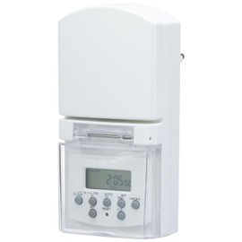 UNITEC Mini Weekly Timer with Digital Display for Outdoor Use with Child Protection White
