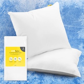 Cosi Home Cooling Cushion Cover 80 x 80 cm (Set of 2), Pillowcase with Arc-Chill Cooling Fibres, Breathable, Skin & Hair Gentle Silky Cushion Covers, Cushion Cover - White
