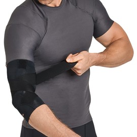 Tommie Copper Pro-Grade Compression Elbow Sleeve, Unisex, Men & Women, Adjustable Ultimate Support Sleeve for Tennis Elbow, Inflammation & Golfers Elbow - Black - Medium