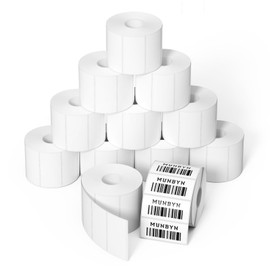 MUNBYN MUNBYN 2x1 Inch Thermal Sticker Labels, Address Barcode Self-Adhesive Label Paper for Direct Thermal Printer and Business, Shipping Mailing Name Rectangle White Stickers, 12000 Sheets/12 Rolls