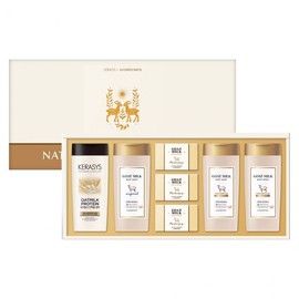 Aekyung Natural Milk No. 33 Gift Set (4 Sets, 7-Piece Box) - Holiday Gift with Shampoo, Body Wash, Soap One Box