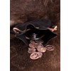 Battle-Merchant Leather Bag Money Cat Purse Made of Suede Viking