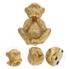 HOMSFOU Resin Three Wise Monkeys Figurine Speak No Evil Monkey