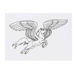 'Pegasus In Flight' Temporary Tattoo - Water Resistant, Skin-Safe, Non-Toxic Transfer (TO00024678)