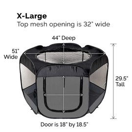 Furhaven Portable Dog Playpen Cat Tent, Pet playground/kennel foldable indoor outdoor zippered puppy crate - Gray, Extra Large
