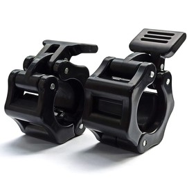 yuntop 1 Pair Barbell Clamps of Locking 1'' Diameter Standard Bar, Quick Release Locks Collar Clips, Dumbbell Lock Clips for Workout Fitness Training Bodybuilding(Black)