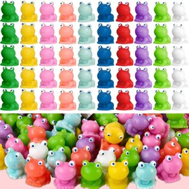 100 Pcs Mini Frogs Resin Miniature Tiny Frog Figurines Small Frog Decor Mini Animals to Hide for Dollhouse Family Crafts Aquarium Garden DIY Accessories Gifts Ornament Potted Decorations（10 Colors）
