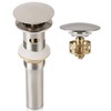 Brushed Nickel Pop Up Sink Drain with Overflow, Bathroom Faucet