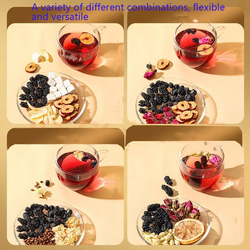 Dried black mulberries 10.58oz. Snacks and baked mulberry tea without