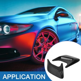 A ABSOPRO Side Fender Air Flow Vent Hood Cover Sticker Plastic Metal Black (Set of 2)