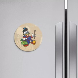 Unbranded Scrooge McDuck Cartoon Money | 4'' X 4'' Round Decorative Magnet