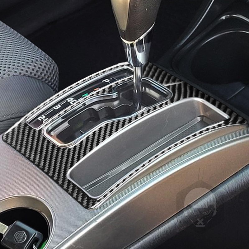 Carbon Fiber Car Gear Shift Knob Console Panel Cover Trims