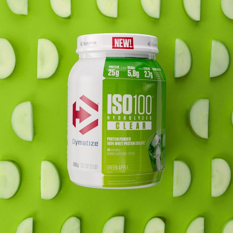 Dymatize ISO 100 Hydrolyzed Clear Green Apple 900g Whey Protein