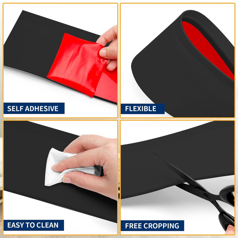 Heonay Flexible Baseboard Molding Trim 6 Inch Self-Adhesive Vinyl Wall