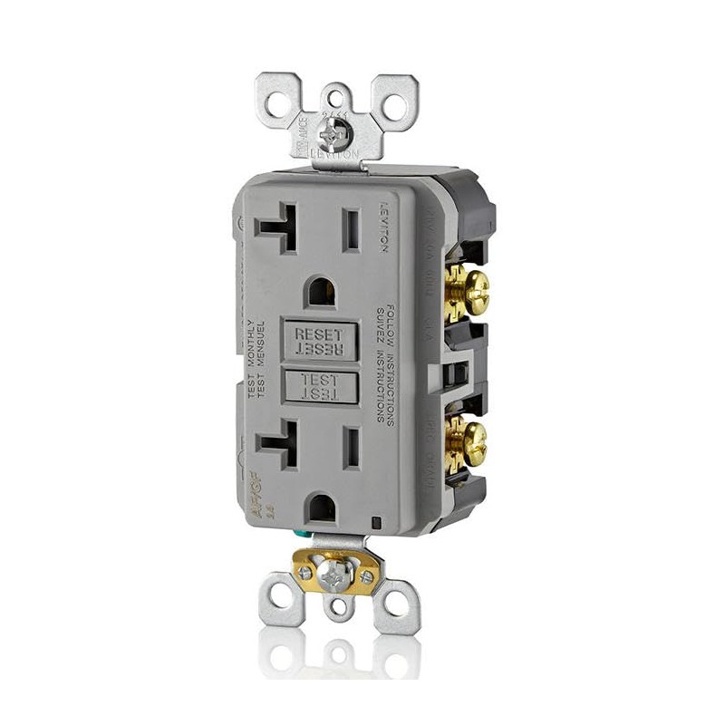 Leviton Dual-Function AFCI/GFCI Outlet, 20 Amp, Self Test, Tamper-Resistant with