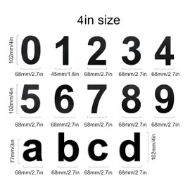 nanlyiau Modern House Number – High 10.2 cm / 4 in Black – Brushed Stainless Steel, Floating Look, Easy to Install and Made of Solid SUS304 (Black 4in3)