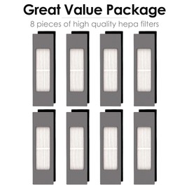 (8 Pieces) N10 HEPA Filter for Ecovacs DEEBOT OZMO N10 N10 Plus 920 950 T8 AIVI Max T9 T5 N5 N7 N8+ N8 Pro Plus DX55 DX93 DJ65 Robot Vacuum, Filters Accessories, Canister Filters