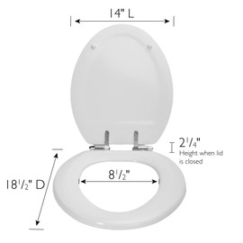 Dalton Toilet Seat Elongated Soft Close – White Oval Standard Wood Toilet Seat for Bathroom – Design House, 544288