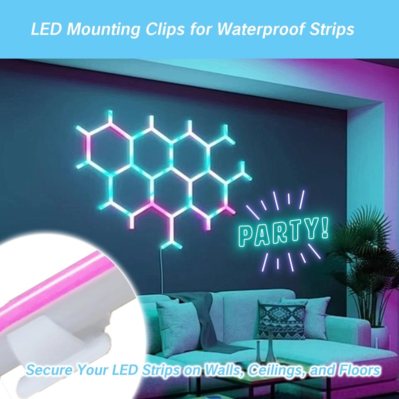 YAFIYGI 50PCS Rope Light Clips Secure Mounting Holders Transparent PP