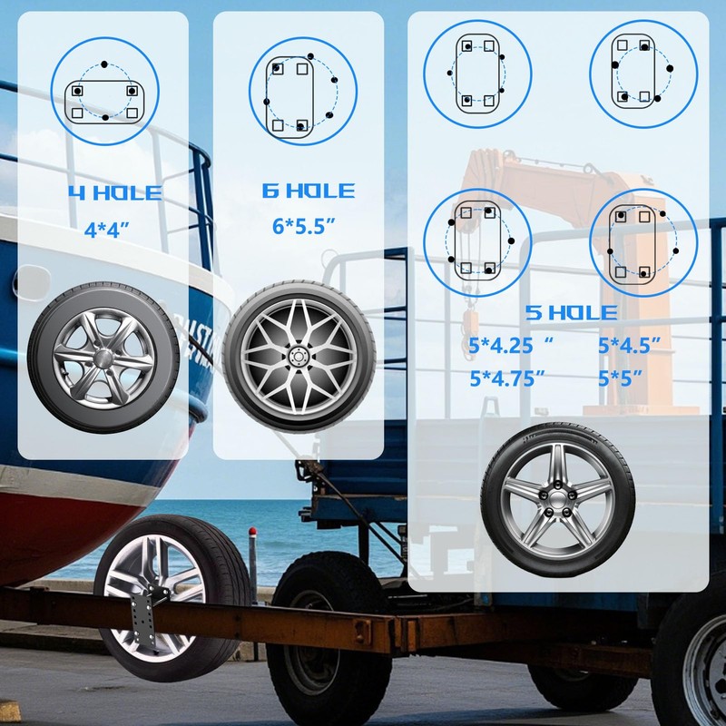 VQOIHP Spare Tire Carrier, Boat Trailer Mount Bracket, Heavy Duty