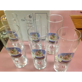 rastal New Rastal Spaten 0.5 Liter Beer Glass Lot of 6 Happy Holidays Germany