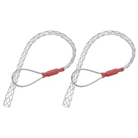MECCANIXITY Cable Pulling Grip for 7-12mm Cable 34cm Wire Mesh Puller Socks Grip Single Head Galvanizing Steel Wire Grips Net Cover Smooth,2 Pcs(Silver)