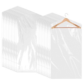 Transparent Garment Bags, Pack of 30 Plastic Garment Covers, 60 x 90 cm, Dustproof Garment Cover, Dry Cleaning Bag, Transparent Garment Covers, for Suits, Dresses, Jackets and Shirts