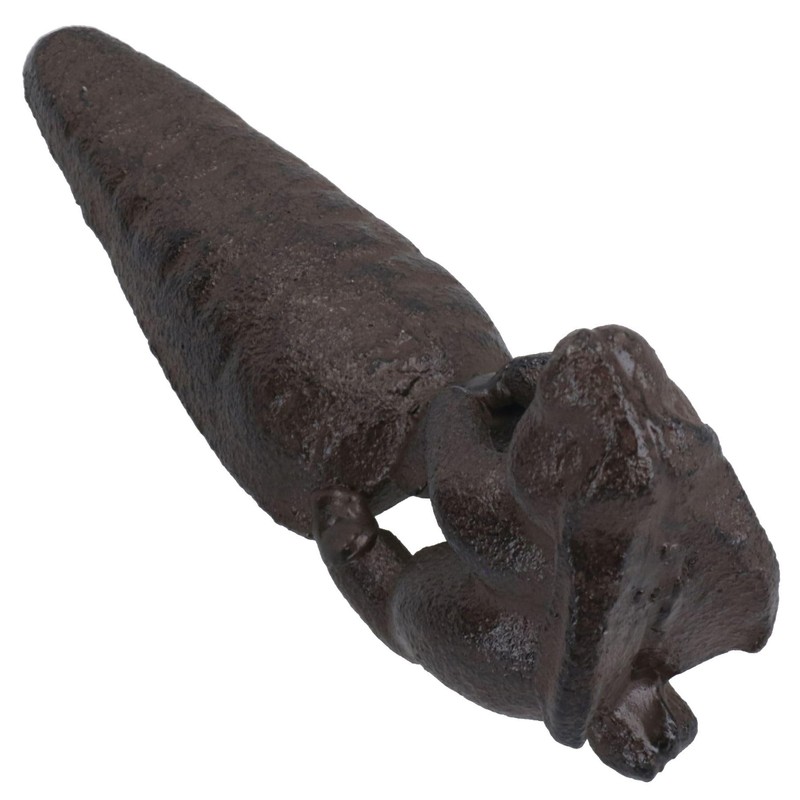 Rabbit with Carrot Door Stop Cast Iron Metal Rustic Doorstop