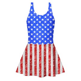 Yousie 4th of July American Flag 5t 6t Girls One Piece Swimsuit Bathing Suit Beach Swimwear