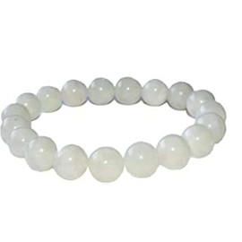 AD Beads Natural Gemstone Round Beads Stretch Bracelet Healing Reiki 10mm (Moonstone)