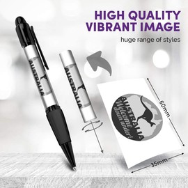 Destination Vinyl ltd Beautiful and comfortable Set of 2 Matching Pens BW - Australia Down Under Kangaroo Map #39874