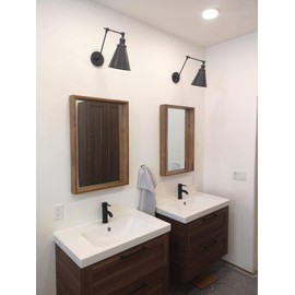 LZoahi Black Industrial Wall Sconces Wall Mounted Light Swing Arm Angle Adjustable Wall Sconce Farmhouse Style Wall Lamp Harwire Set of Two