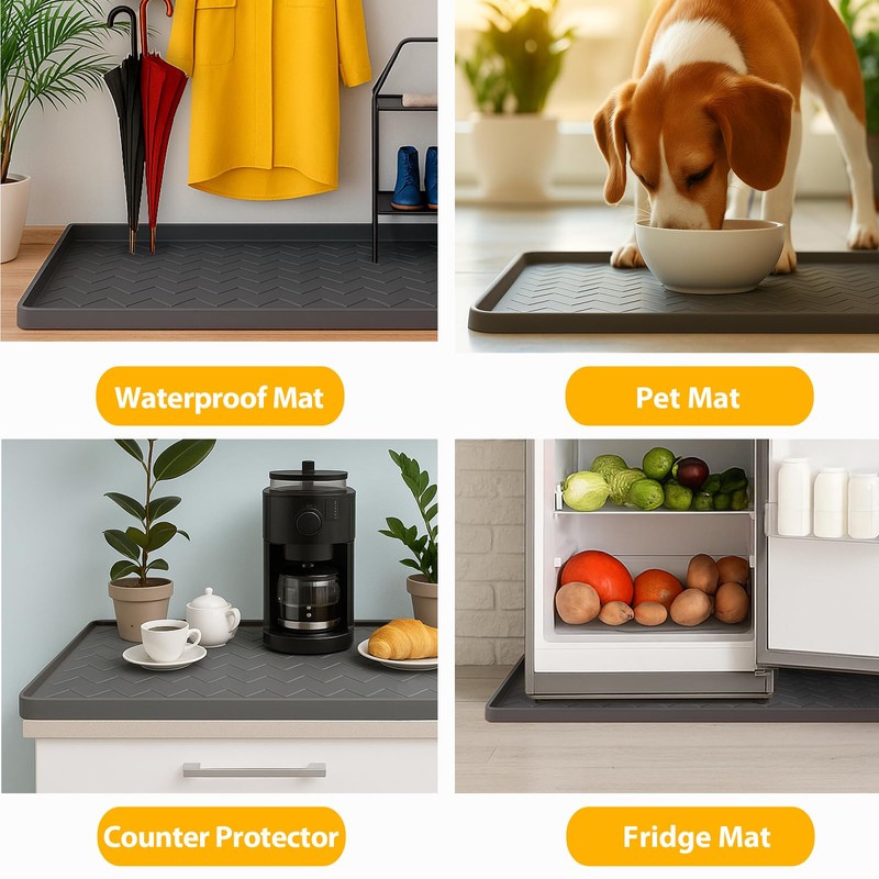 TigeJoy 19" x 19" Under Sink Mats for Kitchen Waterproof,
