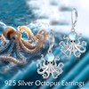 AXELUNA Octopus Earrings 925 Sterling Silver Octopus Drop Earrings Moonstone