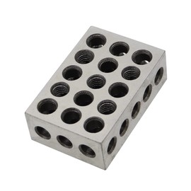 Nakkaa Ultra Precision 1-2-3 Blocks Set with Screw Matched Pair 23 Holes .0001" Squareness Hardened Steel 1"x2"x3" Blocks Set Setup Blocks Industrial Tools w/Plastic Case