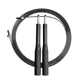 Premium Springseil mit Kugellager, Verstellbares Speed Rope mit PVC-beschichtetem Stahlkabel, Rutschfeste Aluminiumgriffe, Fitness & Ausdauertraining