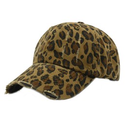 Leopard Print Baseball Cap for Women Vintage Washed Distressed Adjustable Trucker Hat Mommy Outdoors Visor Sun Hats Brown