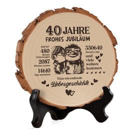 40th Anniversary Gift for Him Her - Wooden Plaque, Ruby Wedding Gifts, 40th Wedding Anniversary Gift, Ruby Wedding Decoration, Gifts for 40th Wedding Anniversary for Couples