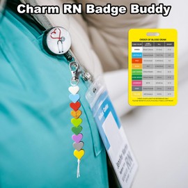 Order of Blood Draw Beads with Reference Card, Phlebotomist Badge Reel Visual Aid Tool Accessories, RN Badge Buddy, Phlebotomy Essentials, Nurse Supplies