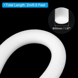 PATIKIL 2 Inch x 6.6 Feet Backer Rod for Gaps and Joints, Foam Rope Caulk Crack Joint Filler Roll Seal Weather Strip for Home Construction Car, White
