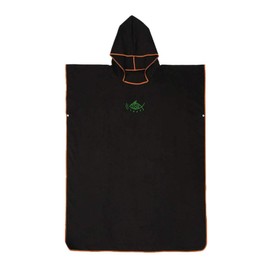 Towel Changing Robe Hooded Towel Poncho for Adults Men Women Quick Dry Lightweight Microfiber for Surfing Swimming Beach Pool Lake Water Park (Black)