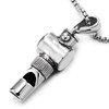 Compass Whistle Pendant Necklace for Men, Stainless Steel, 75 cm