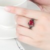 Heart Shaped Wedding Proposal Statement Valentines Ring (Black Red, 7)