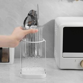 Toothbrush Holders with Drain Tray, Hanging Toothbrush and Toothpaste Holder Organizer Bathroom Caddy Countertop for Toothpaste, Razors, Electric Toothbrush - Clear - Color: B-clear, Size: 2 Slots