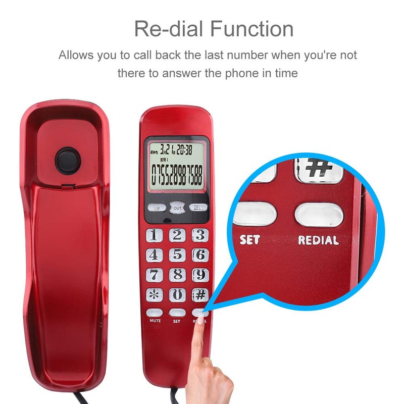 LCD Display Telephone, Landline Telephone, Home Telephone, Wired Mini Phone,
