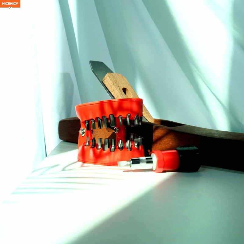NICENICY denture drill bit holder (Red)