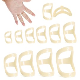 Srvauyea 10 Stück Fingerschutz Ovale, Fingerschiene Kunststoff, Kunststoff Schnappfinger Orthese, Mallet-Fingerschienen Arthritis, Mallet-Finger Splint für Fingergelenkschutz(10 Größen, 4-13)