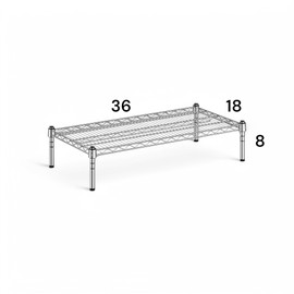 Mix.Home 18" x 36" x 8" Chrome Wire Dunnage Rack, Heavy-Duty Adjustable Storage Rack, Commercial-Grade Shelving Unit for Kitchen, Garage, or Warehouse, Wire Shelving Unit, 1 Tier Storage Shelf