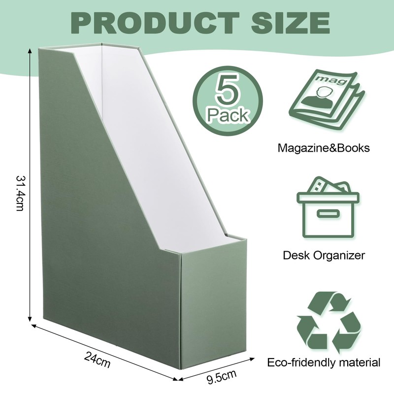 AmazingSpark 5 Pack Magazine File Holder Office Desk Storage Holder