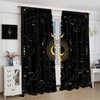 Moon Star Curtains, Minimal Baroque Black Glitter Golden Geometry Universe